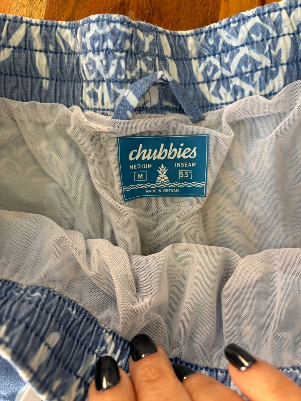 Chubbies Blue Pineapple Swim Trunks - Medium